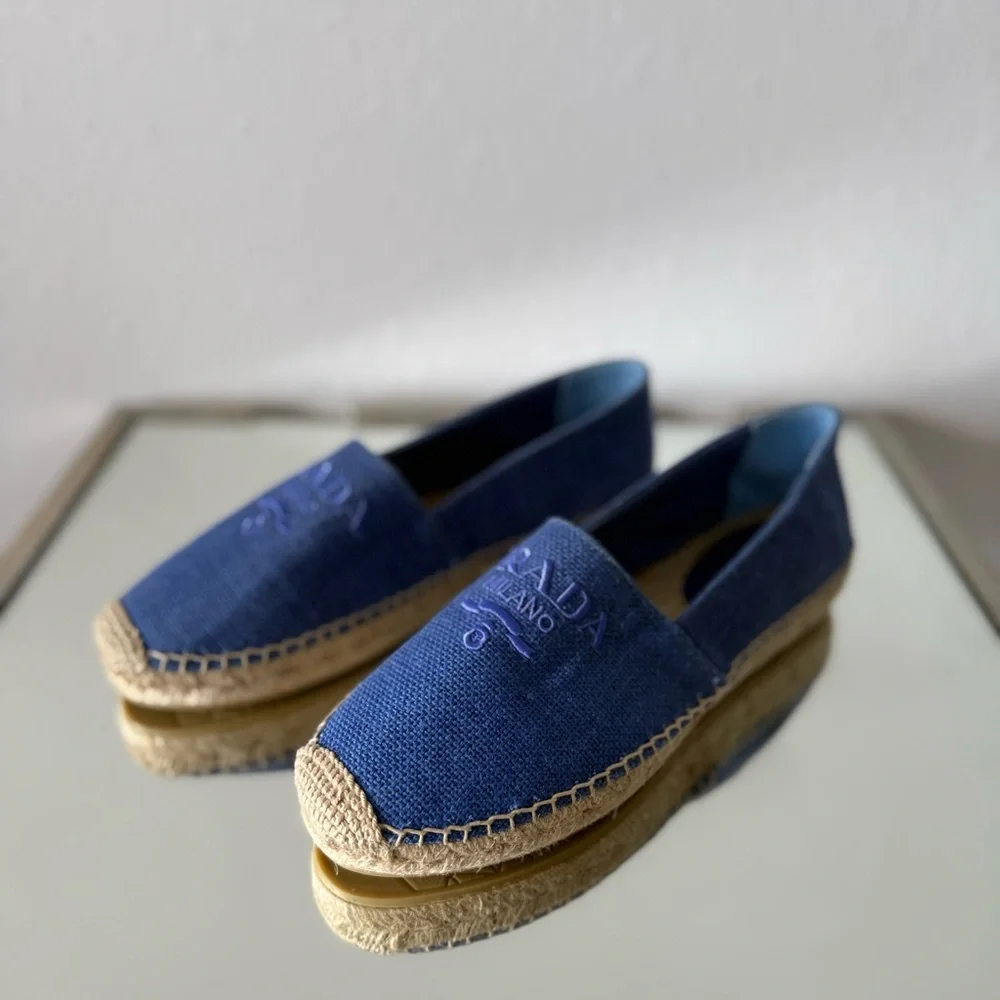 New Prada Linen espadrilles $850 40 - Picture 11 of 12